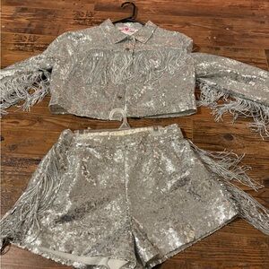 Buddy Love Sparkling Silver Fringe Ensemble